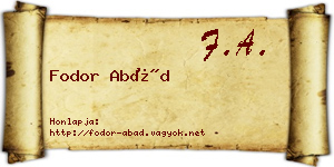 Fodor Abád névjegykártya