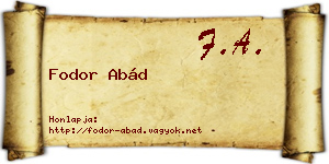 Fodor Abád névjegykártya