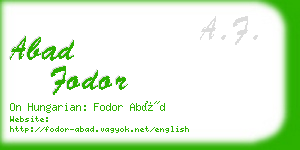 abad fodor business card